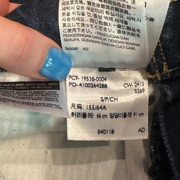 Levi’s Heritage Bib Denim Overalls Straight Leg Jeans Dark Wash Blue - Picture 12 of 13